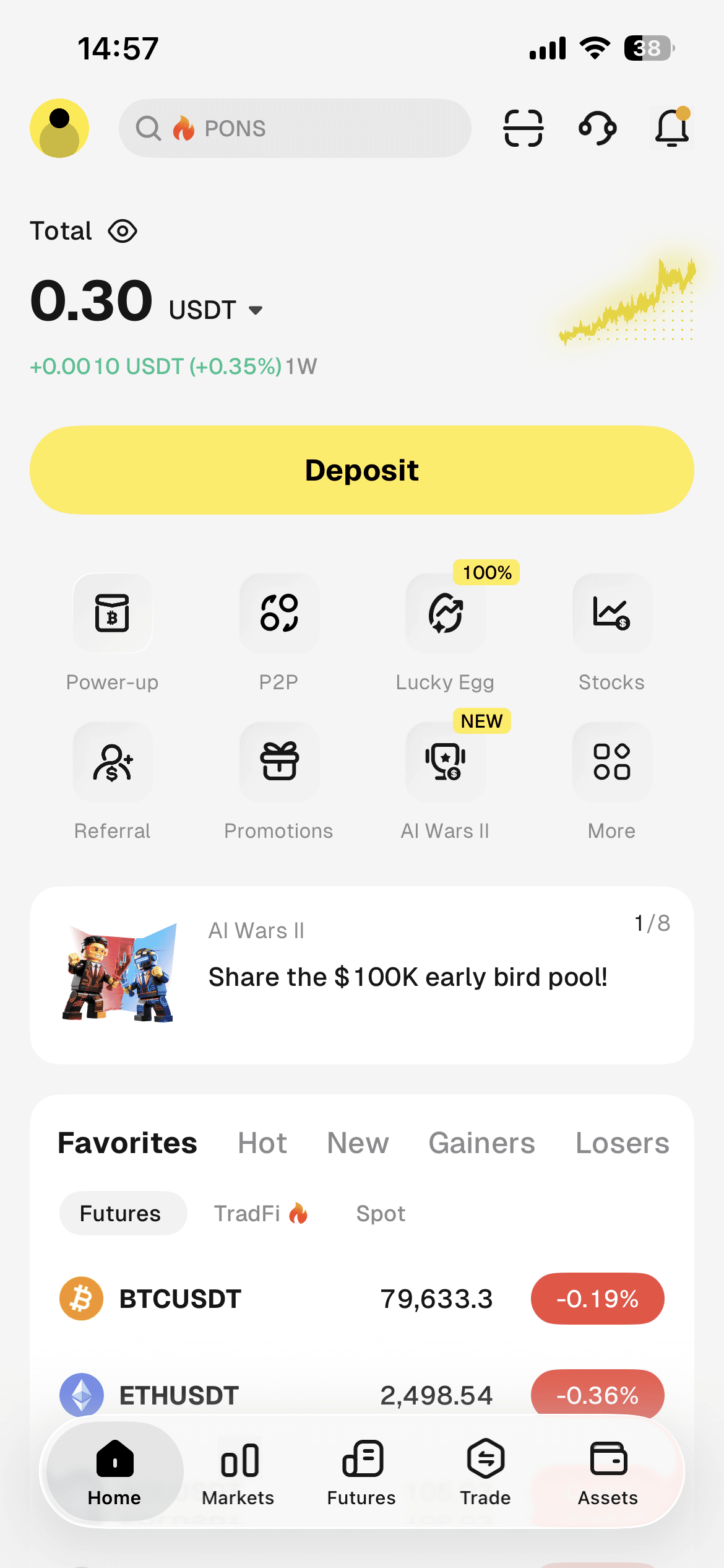 How to Trade U.S. Stock Tokens on the WEEX App  Step 1: Find the Stocks Trading Entrance