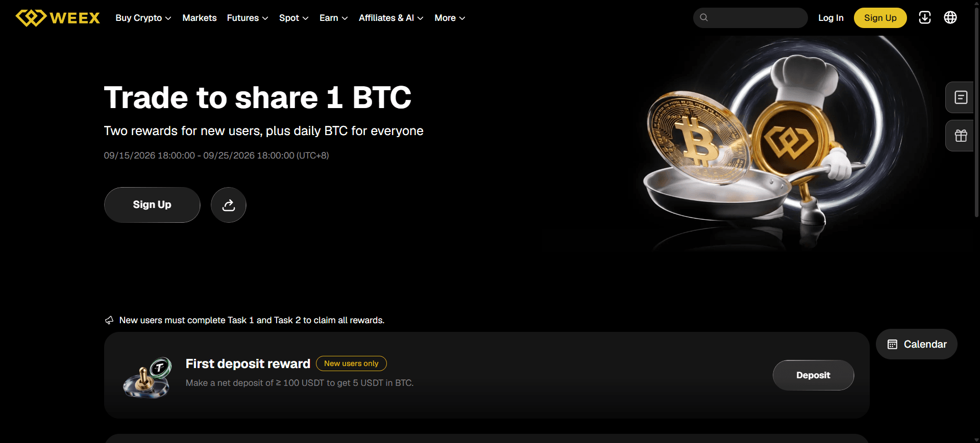 Trade Bitcoin on WEEX and Join the 1 BTC Reward Event